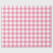 Pretty Girly Pink and White Buffalo Plaid Gingham ラッピングペーパー (フラット)