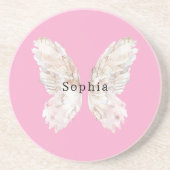 Pretty Girly Pink Butterfly Wings   コースター (正面)