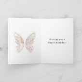 Pretty Girly Pink Butterfly Wings Birthday カード (内部)