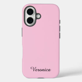 Pretty Girly Pink Personalized Name iPhone 16ケース
