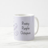 Pretty Girly Purple Octopus コーヒーマグカップ (正面右)