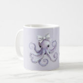 Pretty Girly Purple Octopus コーヒーマグカップ (正面左)