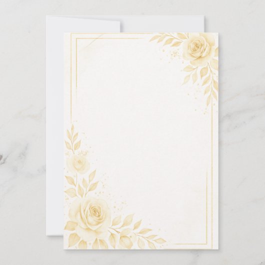Pretty Gold and White Wedding Invitation 招待状 (裏面)