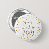 Pretty Gold Love Hearts 赤ちゃんの発表会 缶バッジ (正面&裏面)