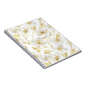 Pretty Gold White Flowers  ノートブック (右側)