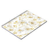 Pretty Gold White Flowers  ノートブック (左側)