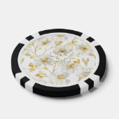 Pretty Gold White Flowers  ポーカーチップ (シングル)