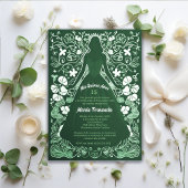 Pretty Green 緑の美しい 15歳の誕生日 クイーンセニョーラ 招待状
