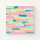 Pretty Green, Pink, Yellow, Gold  Monogram Square ノートブック (裏面)