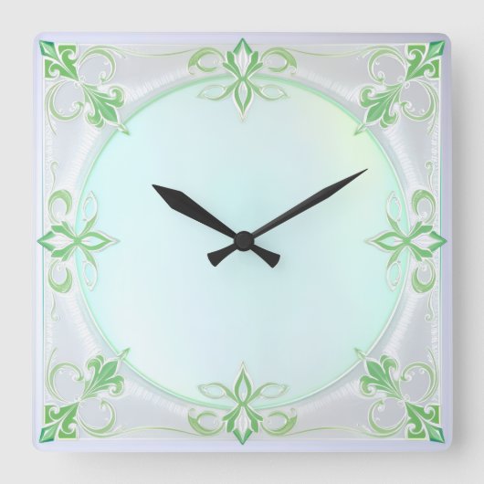 Pretty Green Wall Clock スクエア壁時計 (正面)