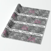 Pretty Grey Floral ラッピングペーパー (アンロールド)