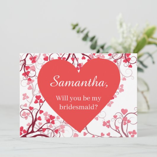 Pretty Hearts Bridesmaid proposal 招待状 (スタンド正面)