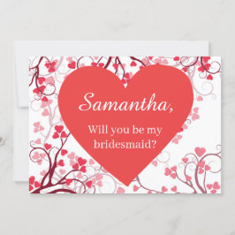 Pretty Hearts Bridesmaid proposal 招待状