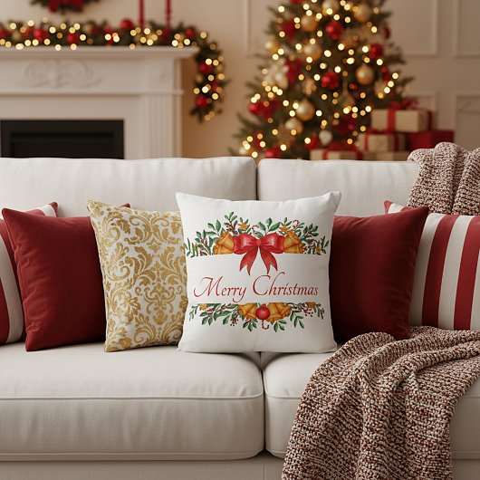 Pretty holiday banner custom クッション