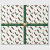 Pretty Holly Christmas Wrapping Paper with Text ラッピングペーパー (フラット)