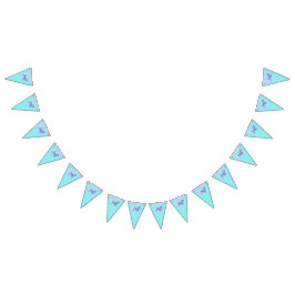 Pretty Holographic Butterfly Bunting Banner Aqua バンティングフラッグ