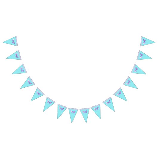 Pretty Holographic Butterfly Bunting Banner Aqua バンティングフラッグ (全)