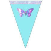 Pretty Holographic Butterfly Bunting Banner Aqua バンティングフラッグ (第2の旗)