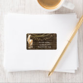 Pretty Horse and Flowers Rustic Wood Address ラベル (インサイチュ)