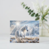 Pretty Horse and Snow Christmas シーズンポストカード (スタンド正面)