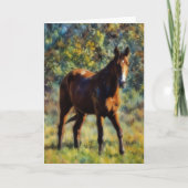 Pretty Horse in Pasture Peaceful Art Card カード (正面)