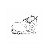 Pretty HORSE Lying Down, Line Drawing ラバースタンプ (インプリント)