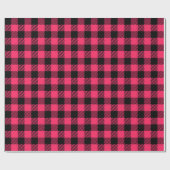 Pretty Hot Pink Buffalo Plaid Patterns ラッピングペーパー (フラット)