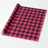 Pretty Hot Pink Buffalo Plaid Patterns ラッピングペーパー (アンロールド)