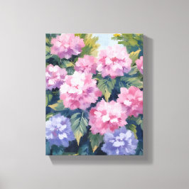 Pretty Hydrangea Blooms | Floral Watercolor キャンバスプリント