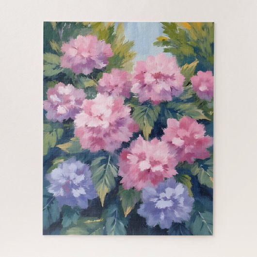 Pretty Hydrangea Blooms | Floral Watercolor ジグソーパズル (縦)