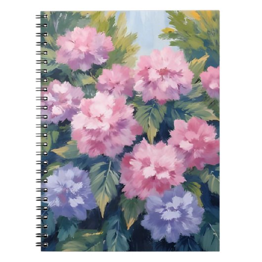 Pretty Hydrangea Blooms | Floral Watercolor ノートブック (正面)