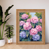 Pretty Hydrangea Blooms | Floral Watercolor ポスター