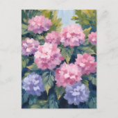 Pretty Hydrangea Blooms | Floral Watercolor ポストカード (正面)