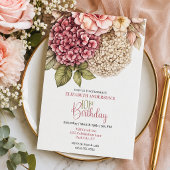 Pretty Hydrangea Rose 101st Birthday 招待状