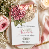 Pretty Hydrangea Rose 25th Anniversary 招待状
