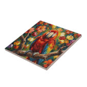 Pretty Impasto Macaw Parrot  タイル (側面)