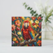 Pretty Impasto Macaw Parrot | Blank カード (スタンド正面)