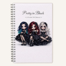 Pretty in Black Gothic Doll Journal Dark Aesthetic ノートブック