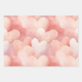 Pretty in Pink のハートと花の誕生日 ラッピングペーパーシート (正面3)