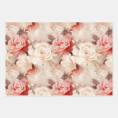 Pretty in Pink のハートと花の誕生日 ラッピングペーパーシート (正面2)