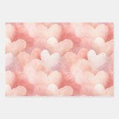 Pretty in Pink のハートと花の誕生日 ラッピングペーパーシート (正面)