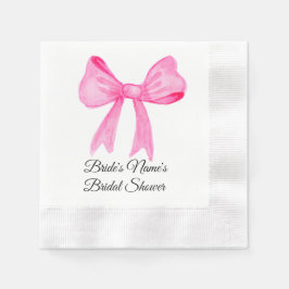 Pretty in Pink ピンクの弓 ブライダルシャワーの招待状 縁ありカクテルナプキン