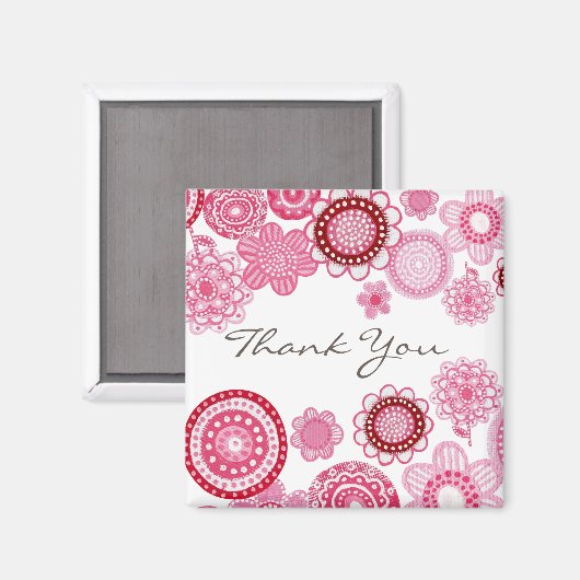 Pretty in Pink 感謝の気持ち ウェディングギフトマグネット マグネット (正面/裏面)