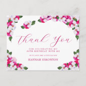 Pretty in Pink: 90歳の誕生日お礼メッセージ ポストカード (正面)