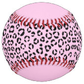 Pretty in Pink Animal Print (personalize) ソフトボール (正面)