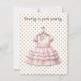 Pretty in Pink Birthday Party 招待状