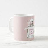 Pretty in Pink Blush Bow Perfume Bottle コーヒーマグカップ (正面左)