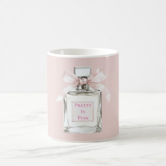 Pretty in Pink Blush Bow Perfume Bottle コーヒーマグカップ (中央)