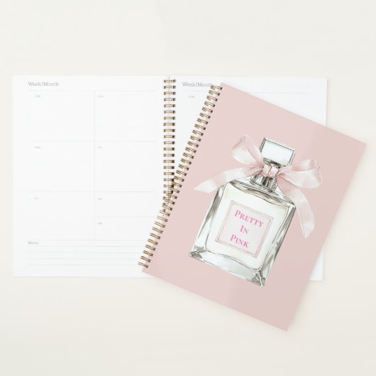 Pretty in Pink Blush Bow Perfume Bottle プランナー手帳 (ディスプレー)