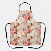 Pretty in Pink: Blush Cream Rose Floral エプロン (正面)